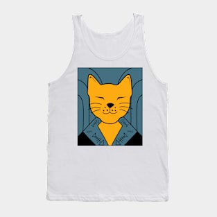 Cat in Suit - Minimalistic Kitten, Kitty Colored Tank Top